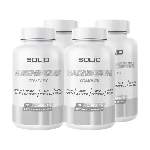 SOLID Nutrition Magnesium Complex, 4 × 90 kapslar (39,6 g magnesium)