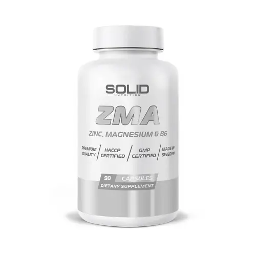 SOLID Nutrition ZMA, 90 kapslar (11,2 g magnesium)